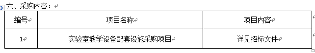 皇冠welcome官网实验室教学设备配套设施采购项目招标公告