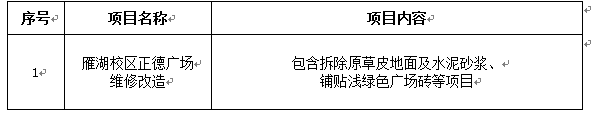 皇冠welcome官网雁湖校区正德广场维修改造项目