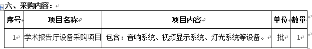 皇冠welcome官网学术报告厅设备采购项目 招标公告